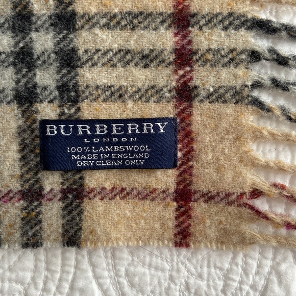 Burberry Happy Scarf Double Fringe Nova Check Lambswool Extra Long - Picture 5 of 15